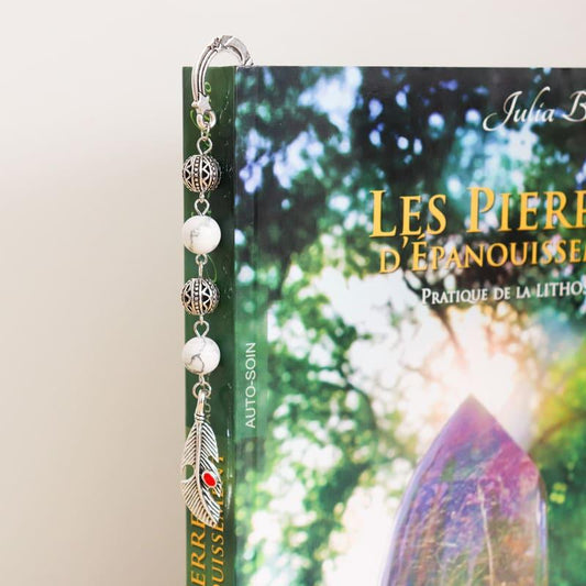 Marque-page rigide en pierre fine - Howlite